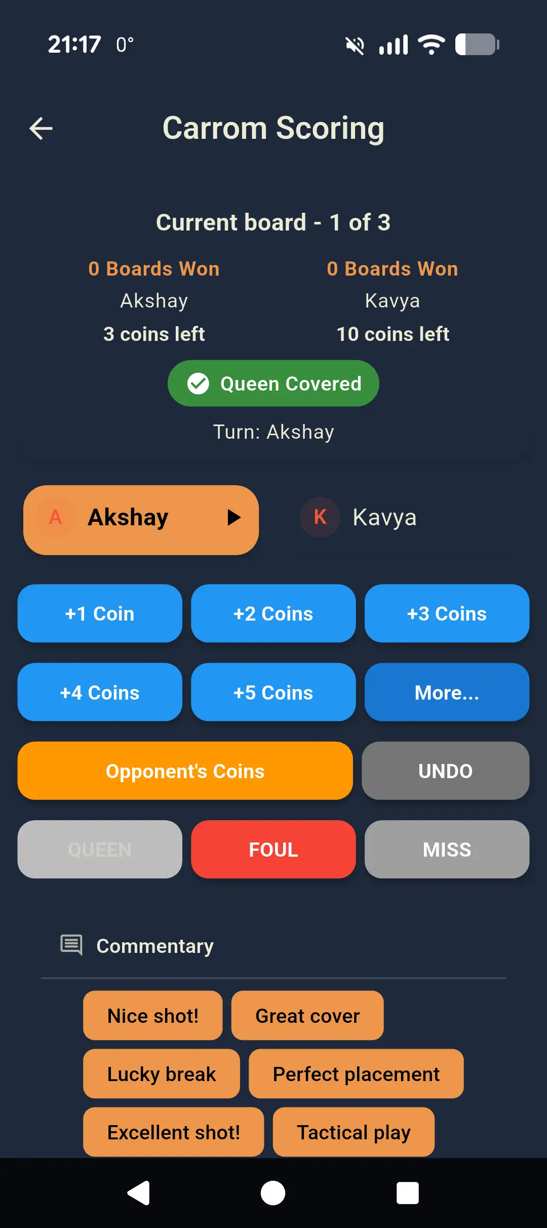 SportEve scoreboard screenshot